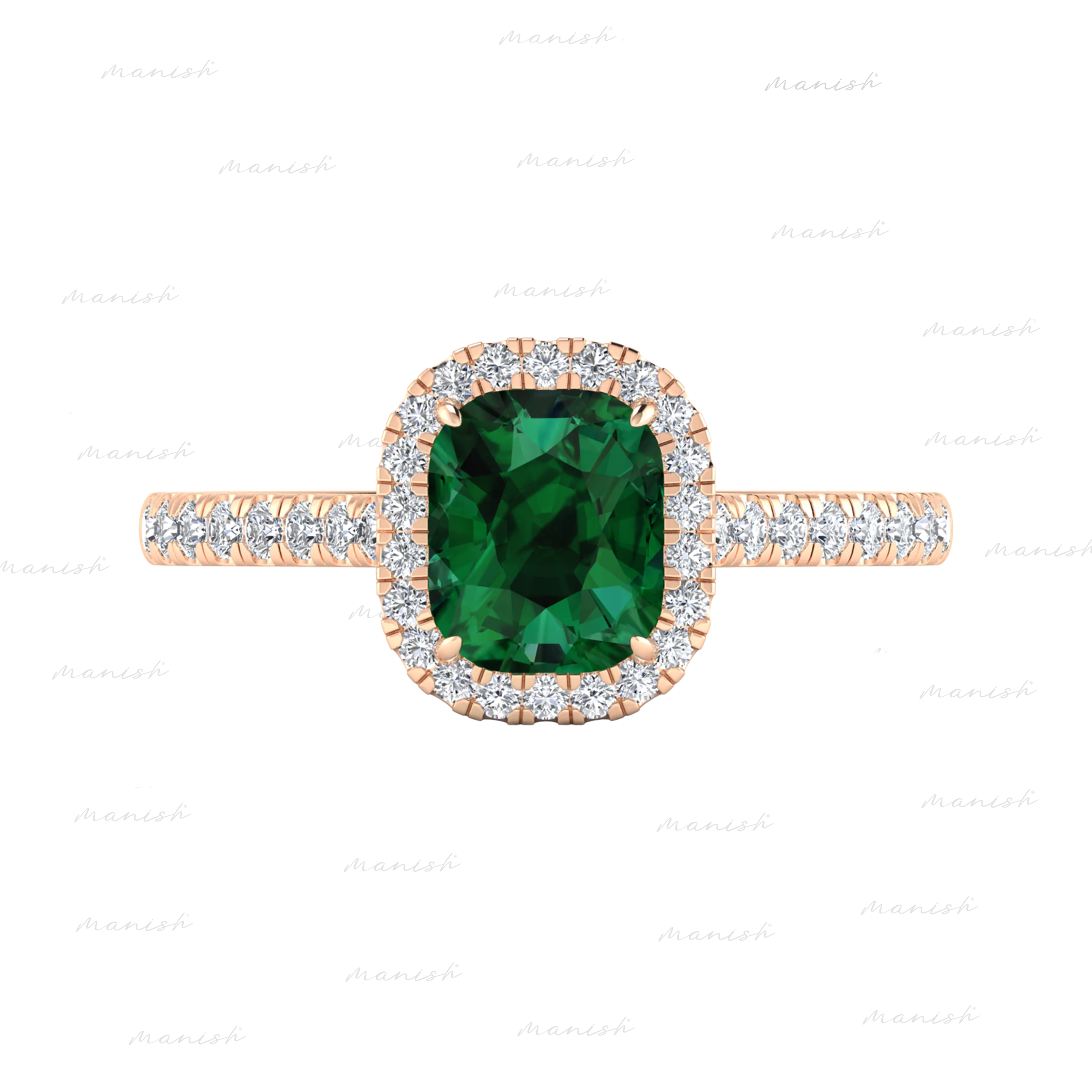 Eton Diamond and Emerald Ring